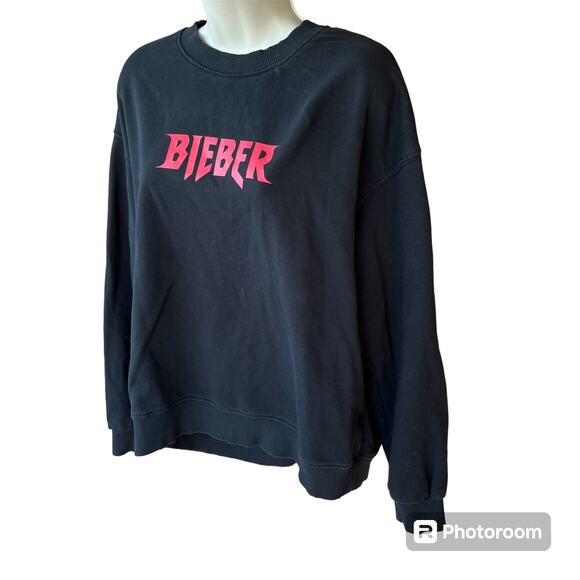 Justin Bieber 2017 Purpose Tour Merch Crewneck Sweatshirt Black 100% Cotton - Picture 4 of 9